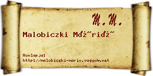 Malobiczki Márió névjegykártya